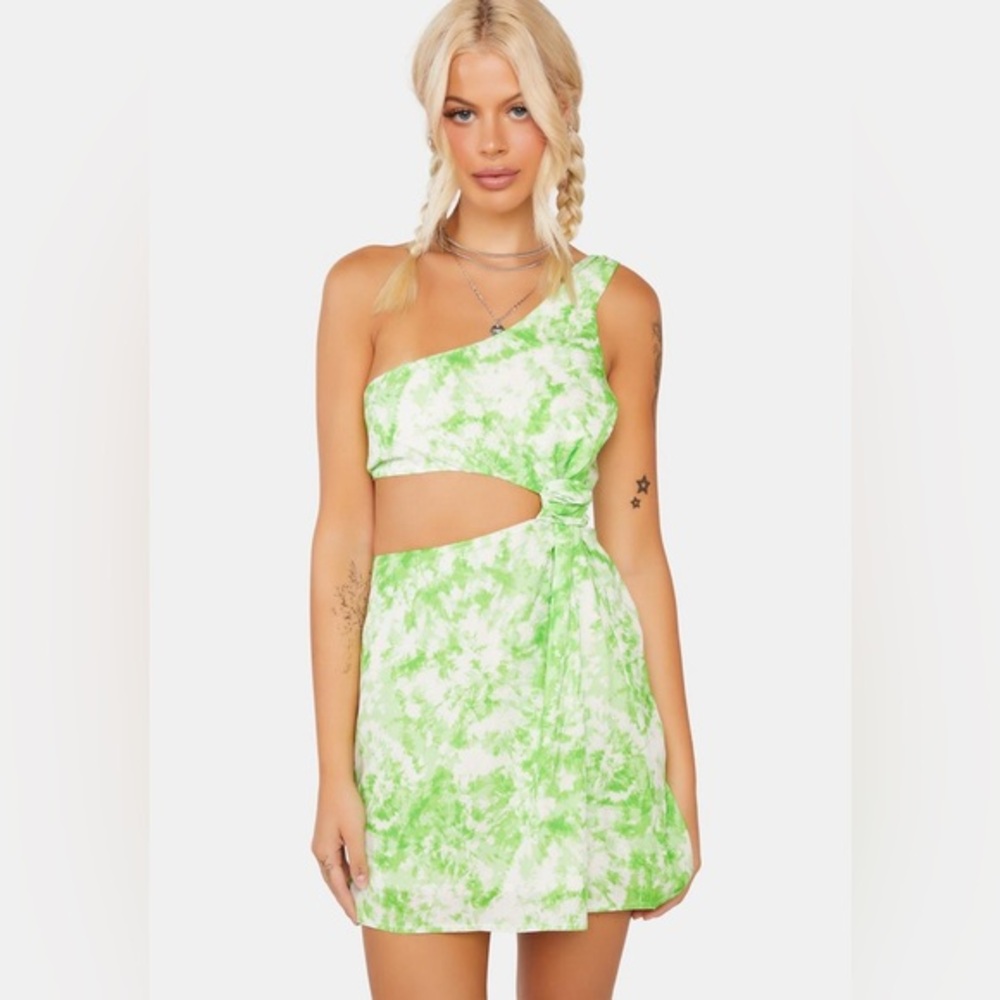 NWT For Love and Lemons Devon mini dress In Green size Medium